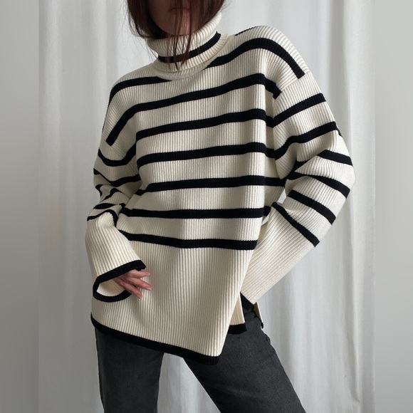 SYLVIE STRIPED SWEATER π β In Cream - Picture 9 of 10